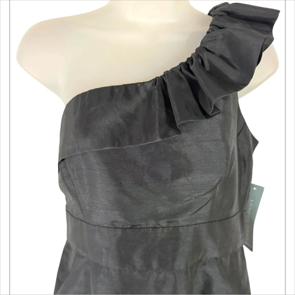 London Times | One Shoulder Dress - Black - NWT - Picture 3 of 14